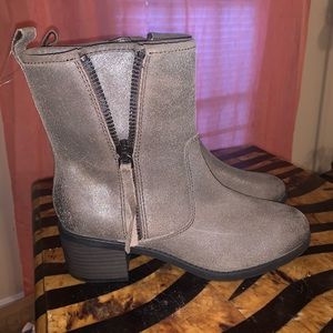 Clark’s Nevella Devon Metallic Leather Booties Boots